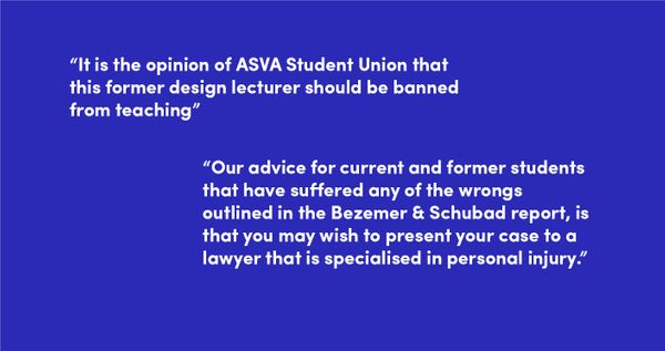 ASVA Student Union and the action group ‘Time to tell AMFI’ respond to the Bezemer & Schubad report.